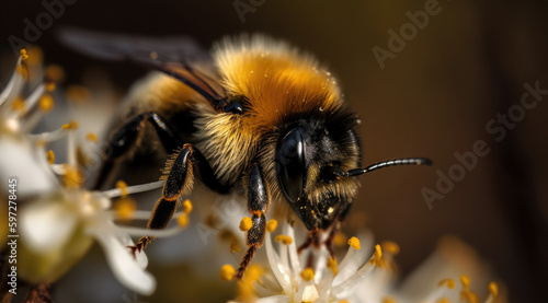 Fuzzy Antenna of Bumblebee in Sharp Focus.