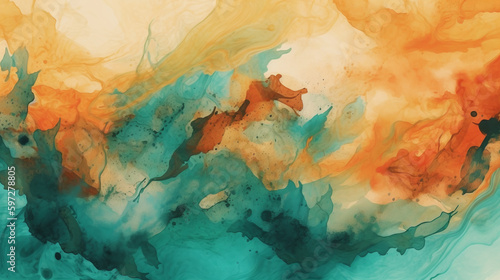 abstract watercolor hand painted. Image Generative AI.