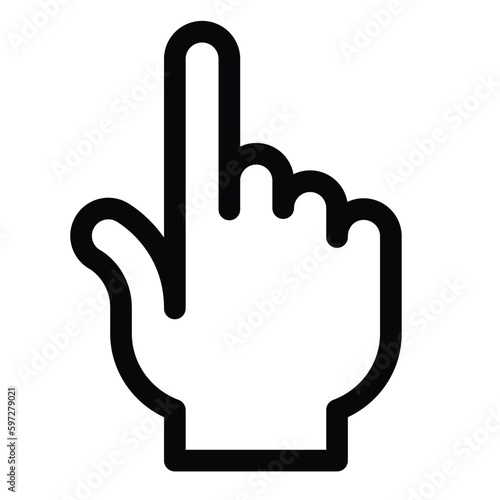 pointing hand cursor line icon vector illustration