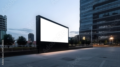 Blank outdoor Event advertisment screen for marketing purpose, Empty LED screen for event advertisment, white LED screen mockup, Blank outdoor Event advertisment screen for marketing banner