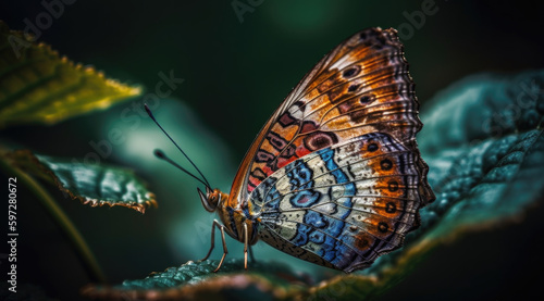 Colorful Butterfly Close-Up Image.
