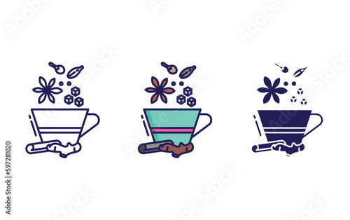 spices tea vector icon