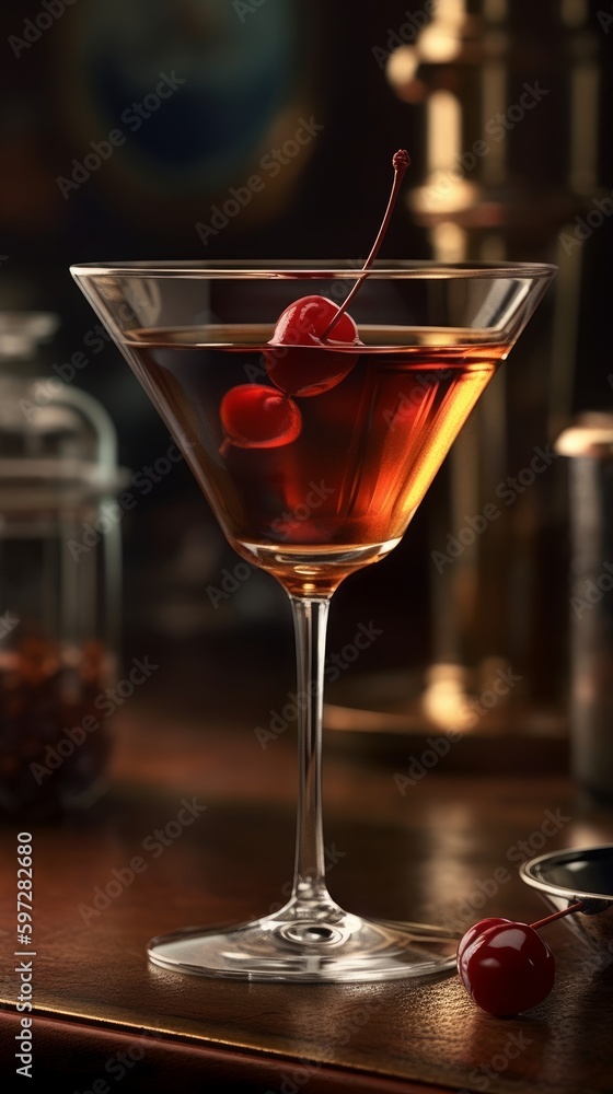 Manhattan with Cherry. Generative AI. Manhattan with Cherry. Generative AI.