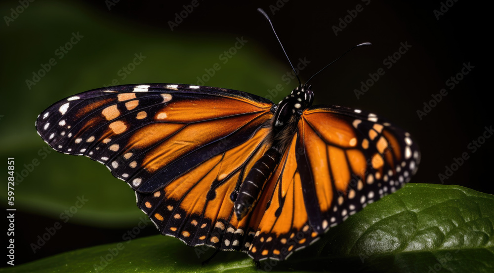 Fototapeta premium Breathtaking closeup showcases vibrant orange and blue hues.