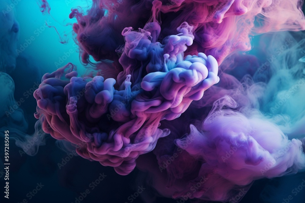 Abstract clouds with blue and violet hues. Generative AI