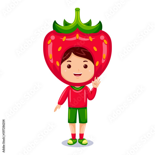 boy kids strawberry character costume