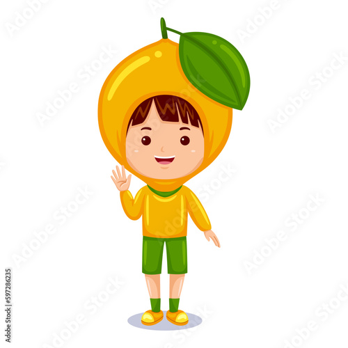 boy kids lemon character costume