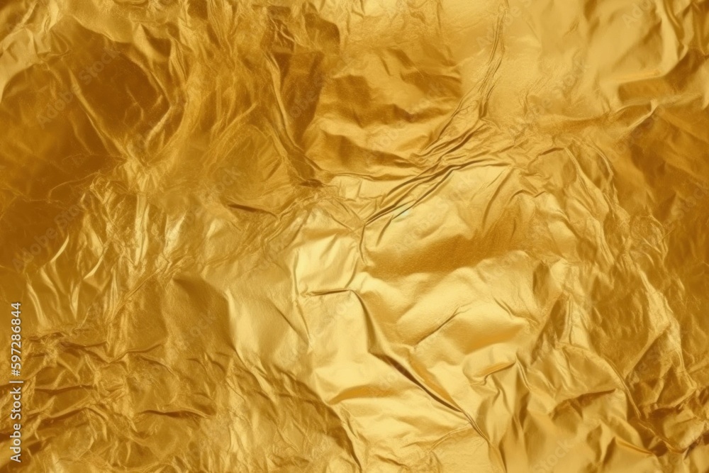 Seamless gold leaf background texture. Shiny golden yellow crumpled metallic foil pattern. AI generated, human enhanced Seamless gold leaf background texture. Shiny golden yellow crumpled metallic foil pattern. AI generated, human enhanced