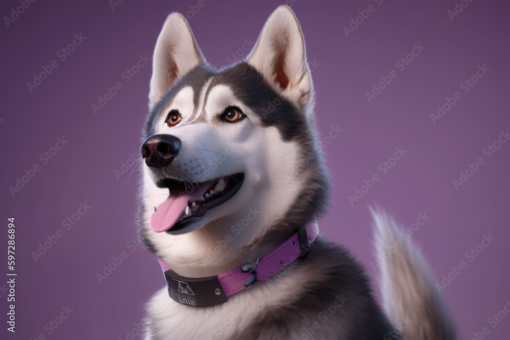 Portrait of a beautiful dog breed husky close-up. AI generated, human enhanced Portrait of a beautiful dog breed husky close-up. AI generated, human enhanced
