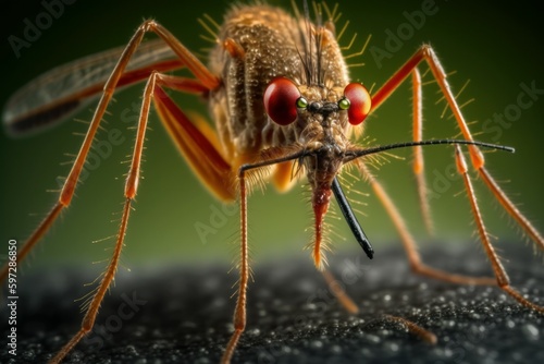 Mosquito close-up, macro with selective focus. AI generated, human enhanced © top images
