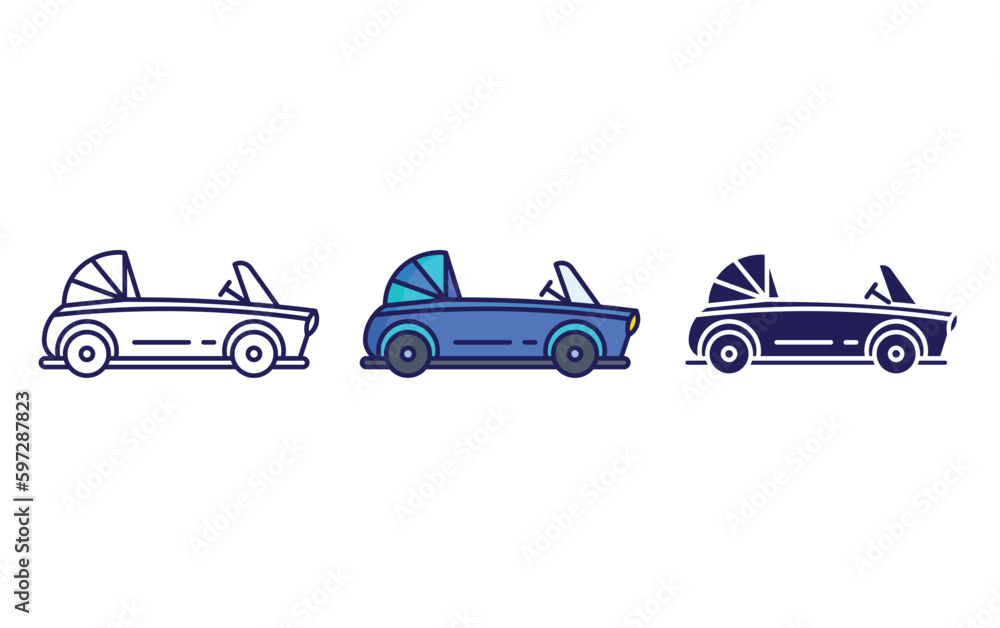convertible car vector icon