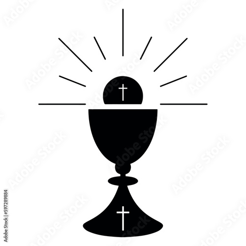 Isolated silhouette of holy grail icon Vector