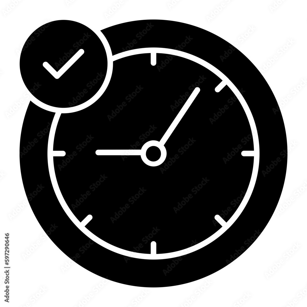 Time Security Glyph Icon Time Security Glyph Icon