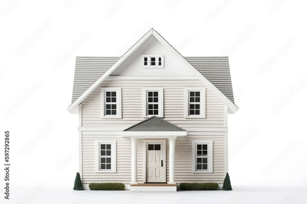 minimalist white house with a white door and windows. Generative AI minimalist white house with a white door and windows. Generative AI