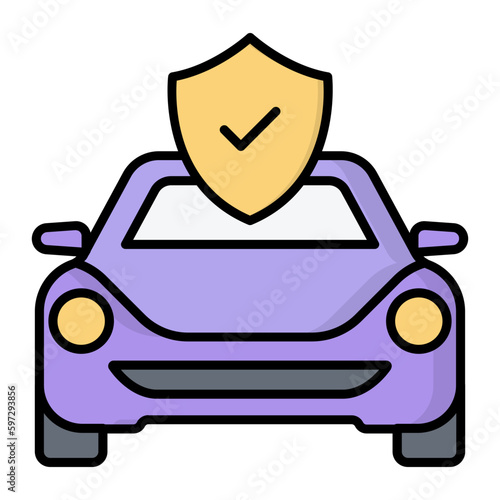Auto insurance Line Color Icon