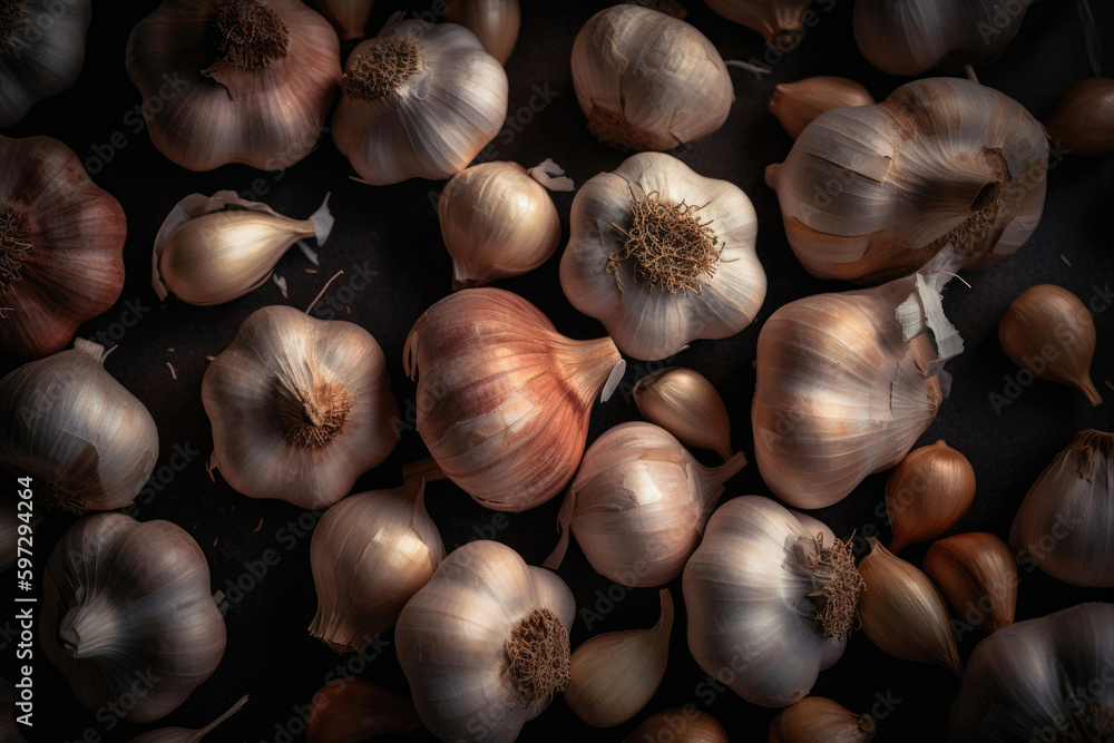 Obraz premium Garlic. Generative AI