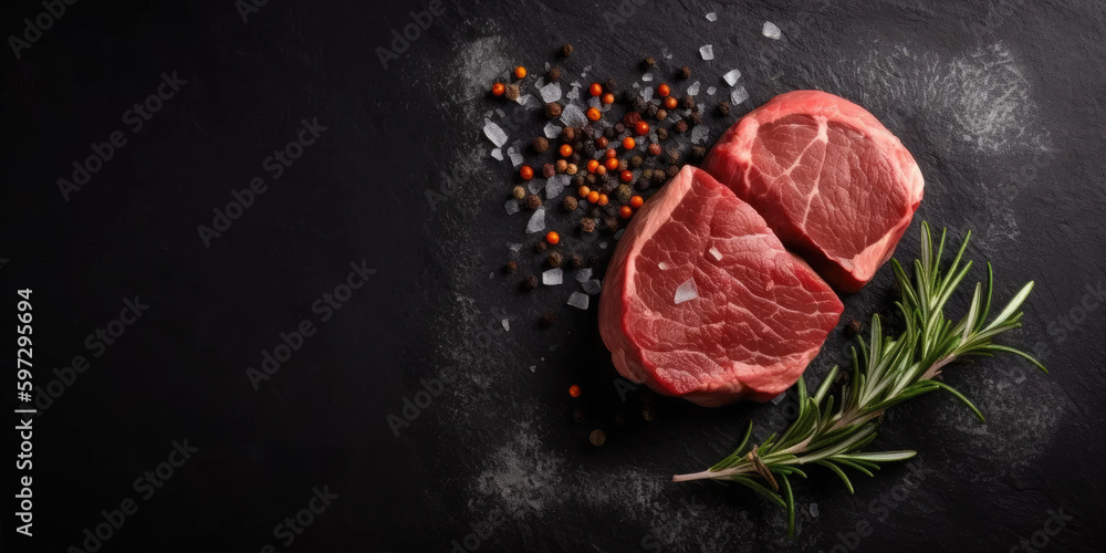 Big-Slate-Background-with-Raw-Steak-on-Top-Right.