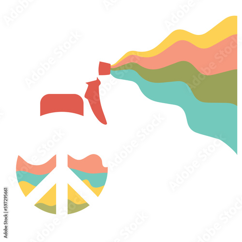 Isolated sprayer bottle with peace symbol Vector