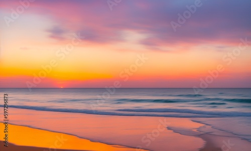 The beach at sunset (Generative AI)