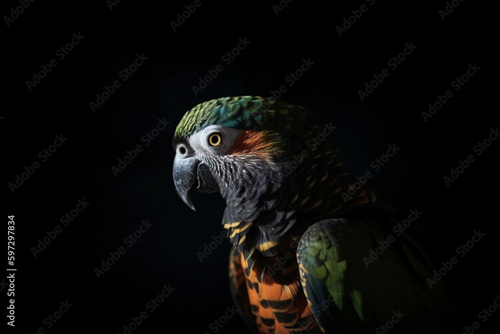 Obraz premium illustration, exotic parrot, ai generative.