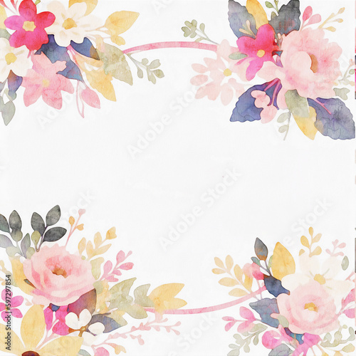 Watercolor Various Flowers, Roses, Peony Flowers, Wedding Illustrations © Zhang