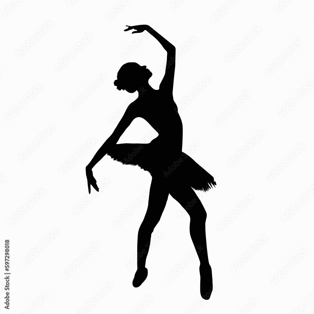 dance of one ballerina on a white background vector dance of one ballerina on a white background vector