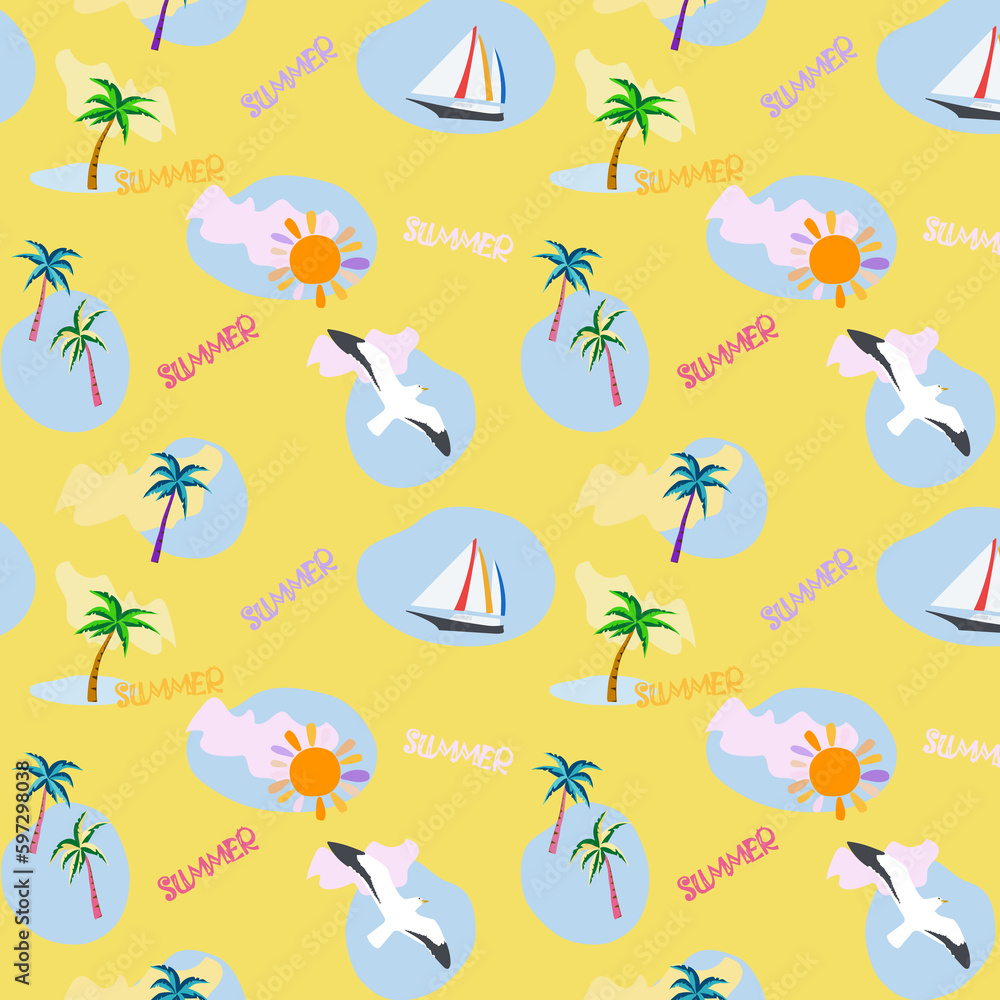 A pattern on the theme of summer holidays A pattern on the theme of summer holidays