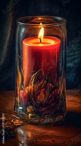 Candlelight  realistic photography background. AI generative