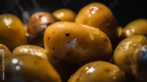 Boiled new potato. Illustration AI Generative.