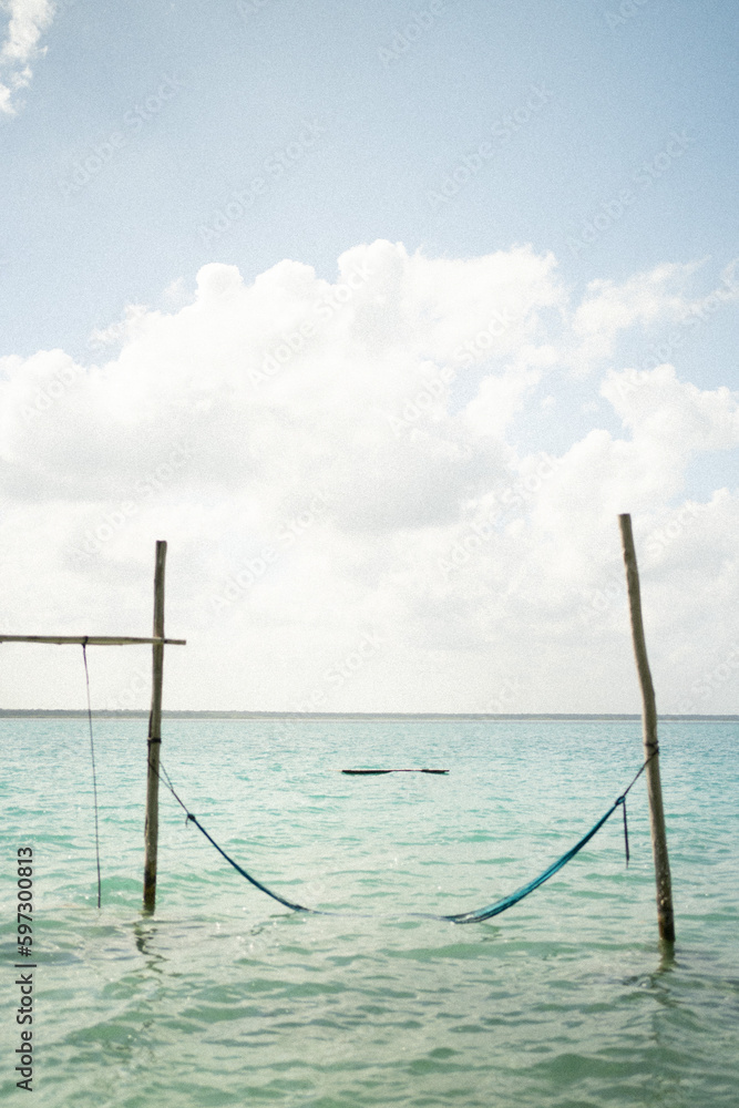 Swimming at Bacalar Lagoon in Mexico