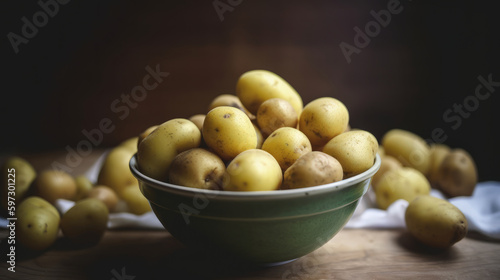 Boiled new potato. Illustration AI Generative.