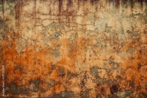 rusty metal surface with corroded stains and textures. Generative AI © 2rogan