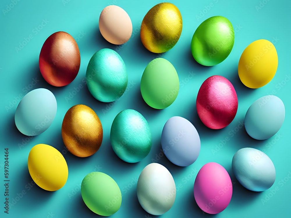 3D background. Colorful Easter Eggs. Easter Eggs Background. 