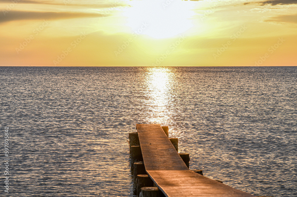 sunset on the pier