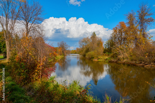 Beautiful Fall Colors Along The River In Wisconsin © Barbara