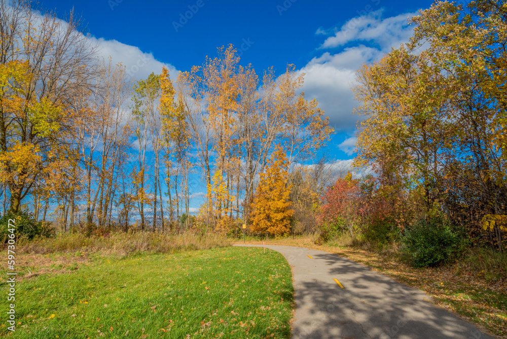 Beautiful Fall Colors Along The Local Trail In Wisconsin