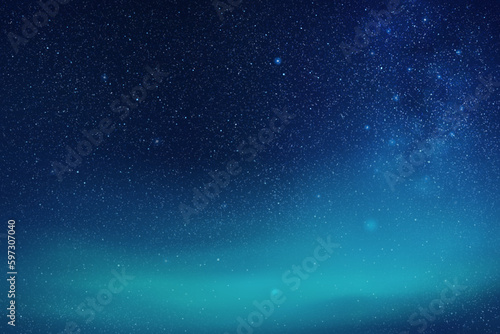 Milky Way and blue nebula. Night starry sky. Foggy vector background