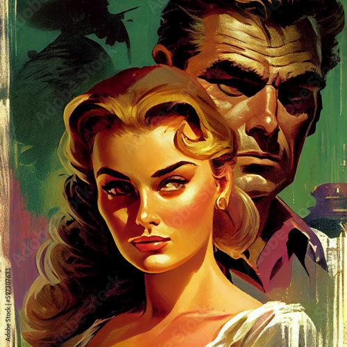 pulp couple (generative ai content)