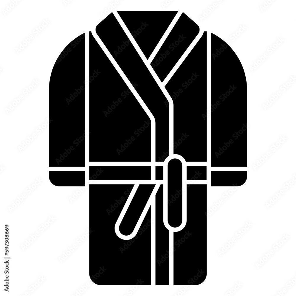 Bathrobe icon in solid design available for instant download Bathrobe icon in solid design available for instant download