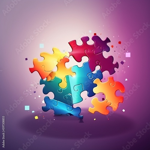 Jigsaw puzzles are a type of game. A metaphor for an idea. Concept of creative idea, connection, challenge, and join us. generative ai
