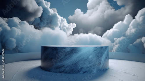 Dreamy Sky Podium for Product Display Generative AI