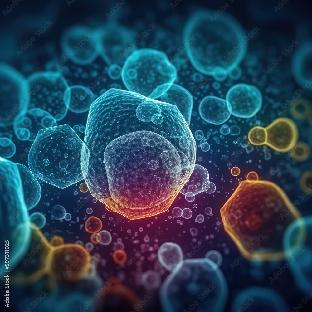 3d illustration of bacteria cells. AI generative 3d illustration of bacteria cells. AI generative