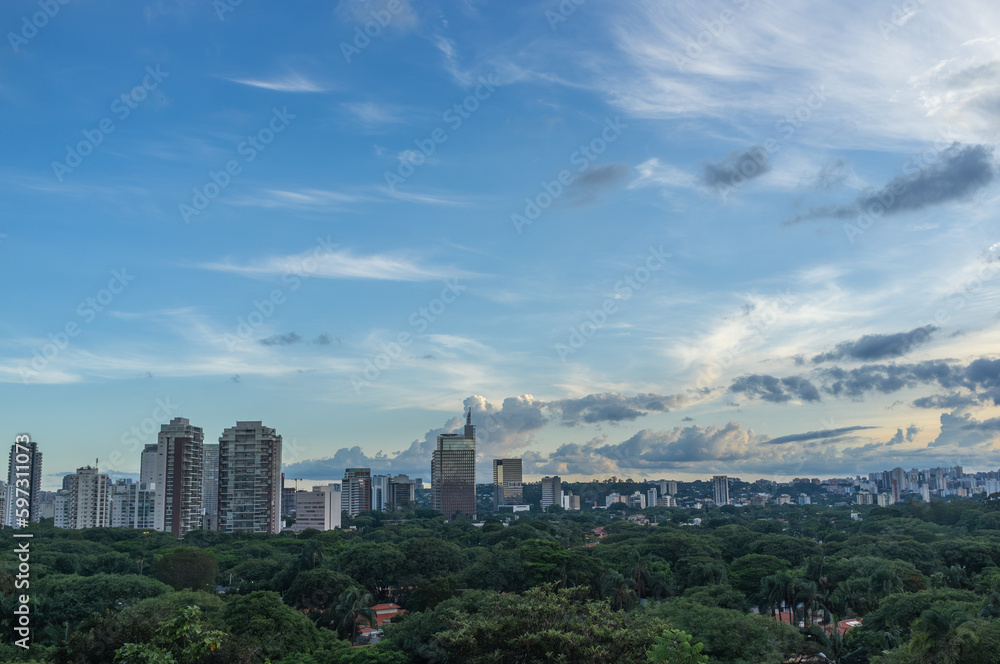 Vista do bairro de Pinheiros, na cidade de São Paulo, Brasil