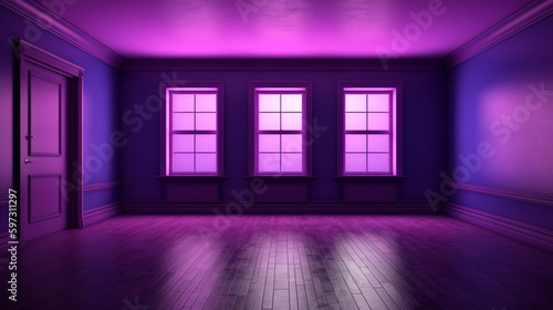 Purple empty room studio gradient Generative AI