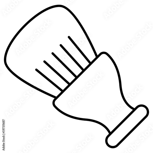 A flat design icon of shaving brush 