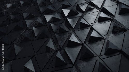 Abstract Black Triangles on Grunge Surface for Design Generative AI