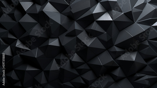 Black triangular abstract background, Grunge surface Generative AI