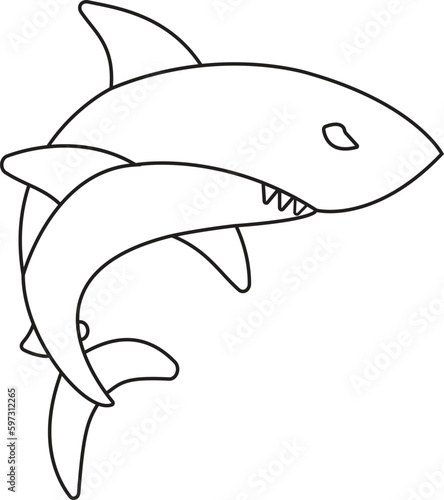 shark cartoon isolated on white