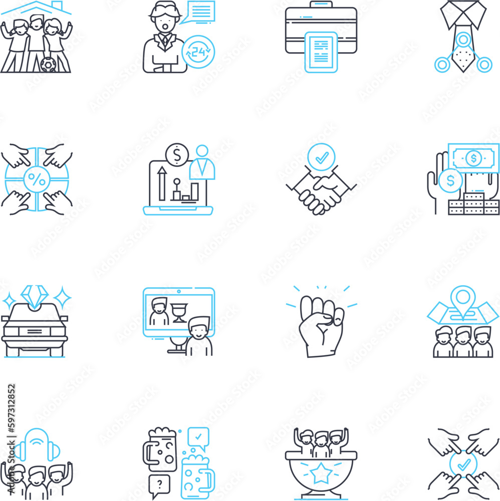 Crew group linear icons set. Unity, Collaboration, Coherence, Organization, Cohesion, Cooperation, Fellowship line vector and concept signs. Partnership,Collaboration,Coordination outline Crew group linear icons set. Unity, Collaboration, Coherence, Organization, Cohesion, Cooperation, Fellowship line vector and concept signs. Partnership,Collaboration,Coordination outline
