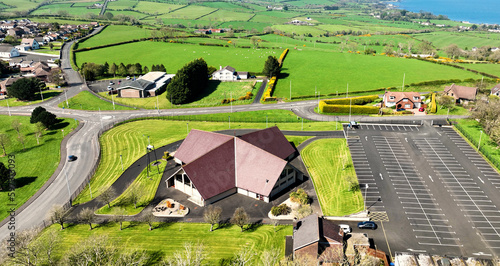 Aerial view of St Anthonys Chapel Craigyhill Larne Co Antrim Northern Ireland photo